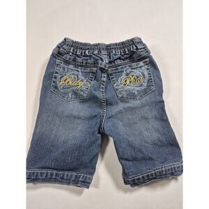 Girls BABY PHAT Toddler Denim Shorts Sz 6X Designer Embroidered Pockets